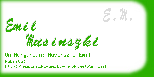 emil musinszki business card